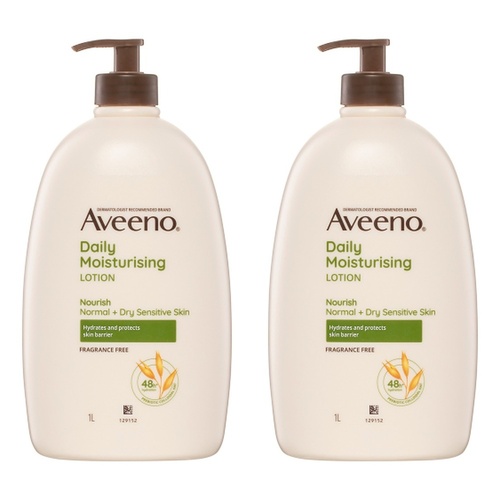 Aveeno Nourish Daily Moisturising Body Lotion 1L Pack of 2