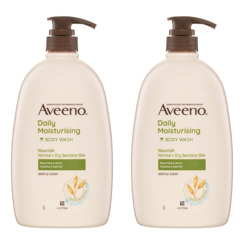 Aveeno Nourish Daily Moisturising Body Wash 1L Pack of 2