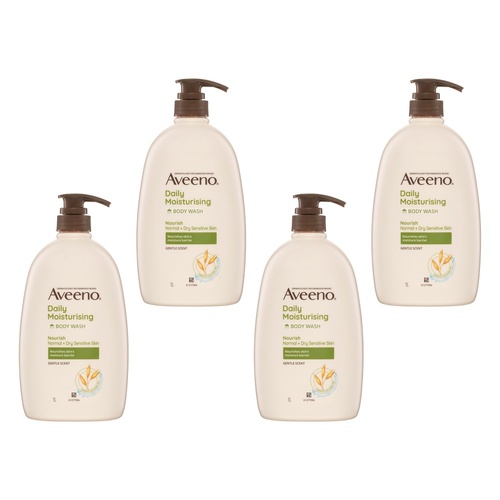 Aveeno Nourish Daily Moisturising Body Wash 1L Pack of 4