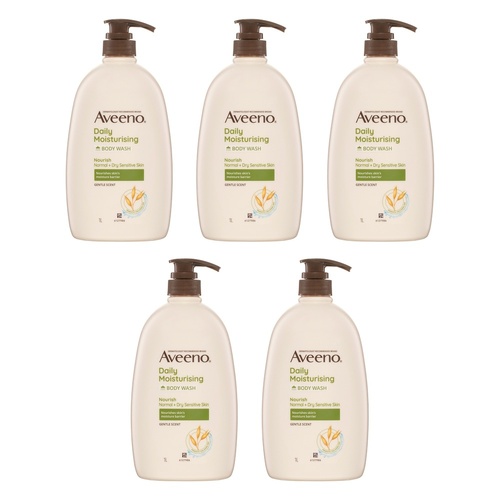 Aveeno Nourish Daily Moisturising Body Wash 1L Pack of 5