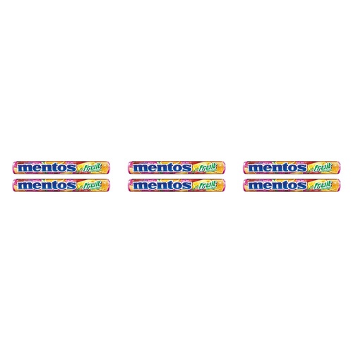Mentos Candy Fruit Roll 14 Pack x 40 Bundle of 6