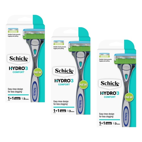 Schick Hydro3 Razor & 1 Blade Pack of 3