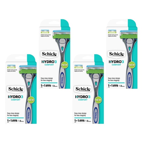 Schick Hydro3 Razor & 1 Blade Pack of 4