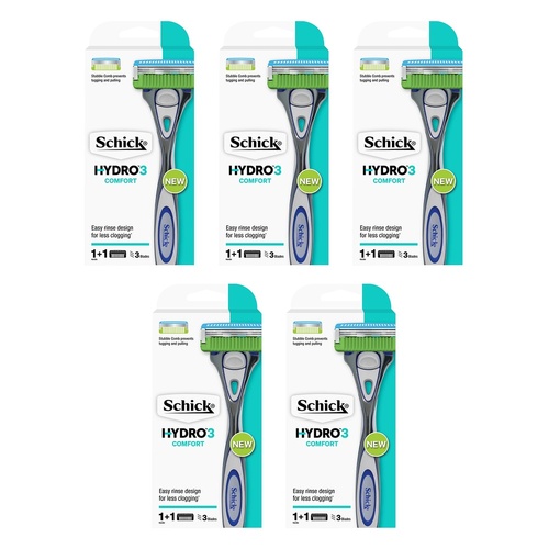 Schick Hydro3 Razor & 1 Blade Pack of 5