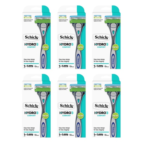 Schick Hydro3 Razor & 1 Blade Pack of 6