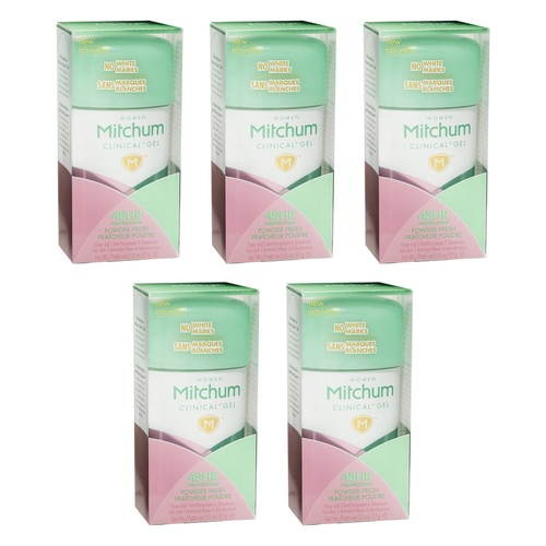 Mitchum Women Clinical Gel Antiperspirant Deodorant Powder Fresh 57g Pack of 5