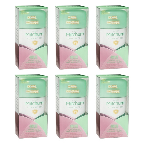 Mitchum Women Clinical Gel Antiperspirant Deodorant Powder Fresh 57g Pack of 6
