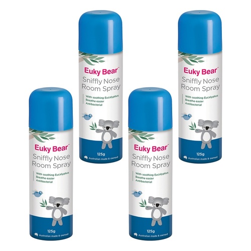 Euky Bear Sniffly Nose Spray 125g x 3 Bundle of 4