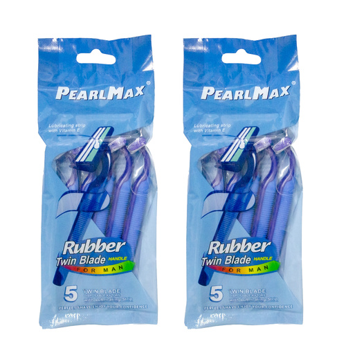 Pearlmax Twin Blade Lubricating Strip Razors 10 Pack for Men