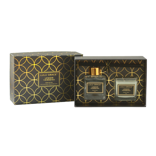 Lulu Grace Gift Set 90ml Diffuser and 90gm Candle Lemon Verbena
