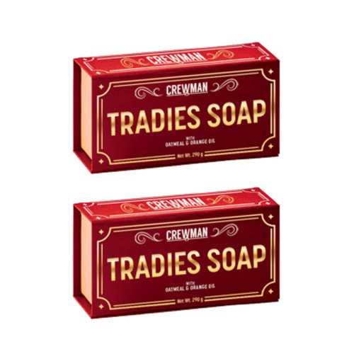 Crewman Mens Big Bar 290g Tradie Soap Gift Box Twin Pack 2 Bars