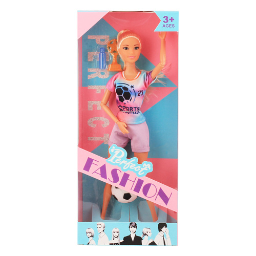 Girl Doll with Soccer Ball Toy for Kids Imaginative Sports Play