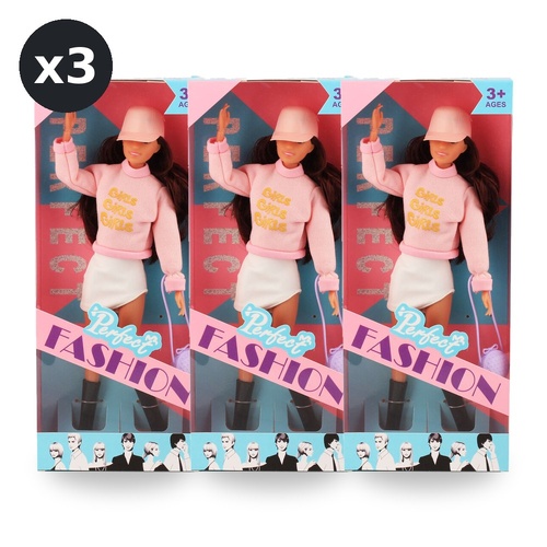 Doll Girls Fashion Play Doll for Girls Imaginative Role Play Toy Age 3 and Up Pack of 3