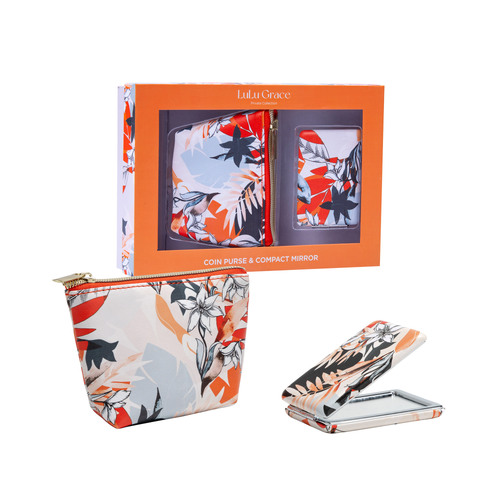Lulu Grace Orange Sunset Gift Set Purse And Mirror