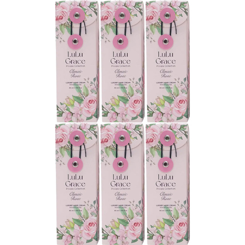 Lulu Grace Rose Hand Cream 90ml 6 Pack Nourishing Set