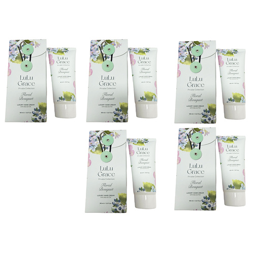 Lulu Grace Floral Bouquet Hand Cream 90ml Pack of 5 Moisturising