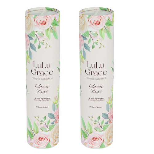 Lulu Grace Rose Talc Free Body Powder 200g x 2 Pack