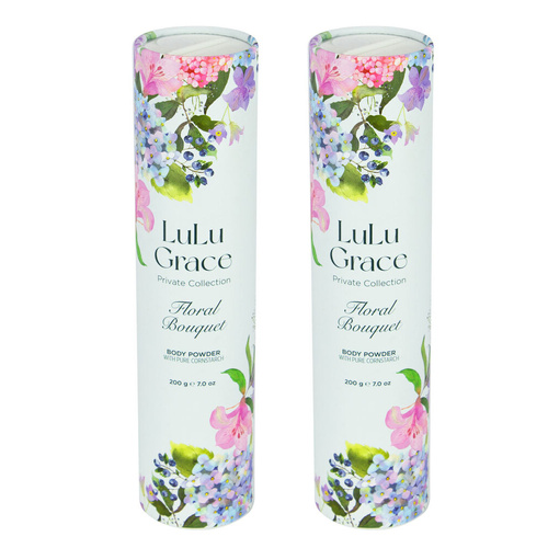 Lulu Grace Floral Bouquet Talc Free Body Powder 200g x 2 Pack