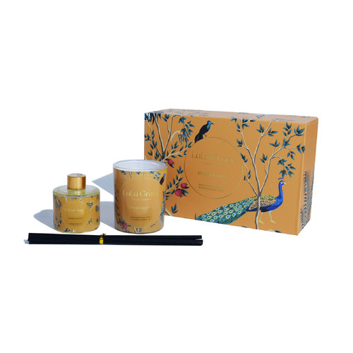 Lulu Grace Gift Set Honey Suckle 50ml Glass Diffuser And 100gm Candle