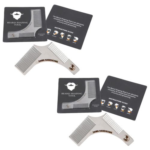 Stainless Steel Beard and Moustache Shaping Tool 2 Pack