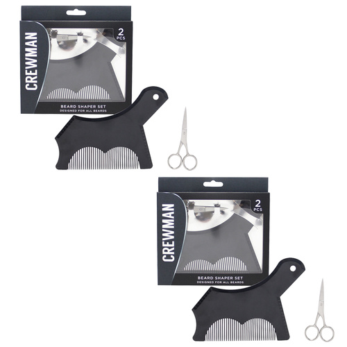 Crewman Beard Shaping Kit 2pc Twin Pack for Precise Beard Styling
