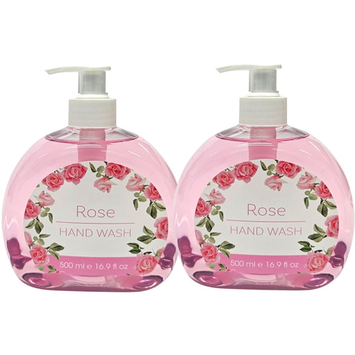 Safe Home Care Liquid Hand Soap Pump 2x 500ml Rose