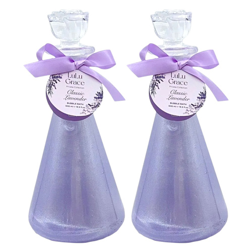 Lulu Grace Lavender Bubble Bath 500ml x 2 Luxury Pack Set