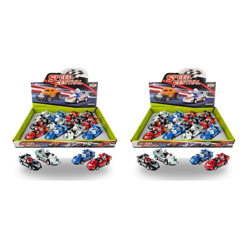 Go Kart Racing Toy Cars with Drivers Speed Festival Counter Display of 12 Bundle of 2