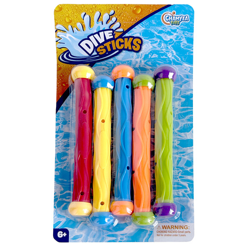 Chamyea Dive Sticks for Kids 5 Piece Pool Game Set Age 6+ Swimming Toy