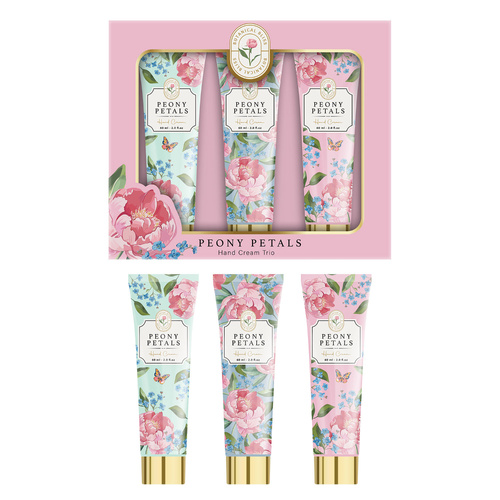 Peony Petals Botanical Bliss Hand Cream Gift Set Ð 3x60ml Floral Trio
