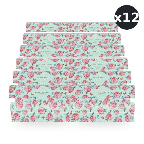 Peony Petals Scented Drawer Liners 6 Sheets Floral Fragrance 420x585mm Bundle of 12