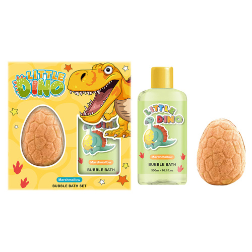 Little Dino Kids Bubble Bath & Egg Fizzer Set Marshmallow Scent 300ml+120g