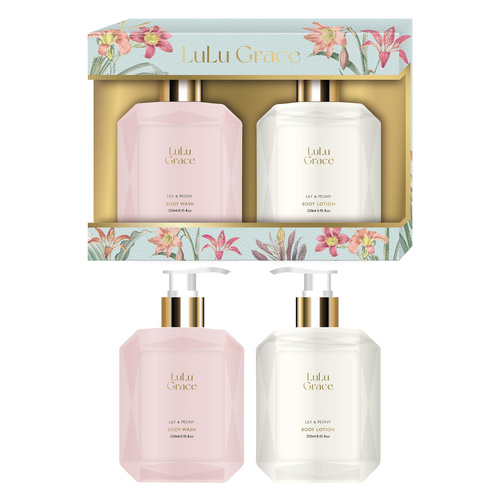 Lulu Grace Lily & Peony Gift Set 250ml Body Wash & Lotion Duo