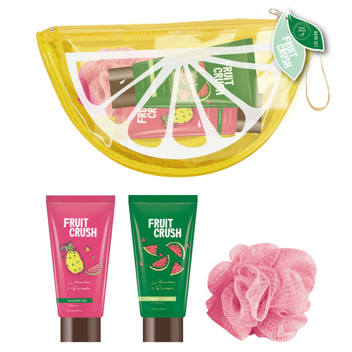 Fruit Crush Pineapple & Watermelon Gift Bag Shower Gel Lotion & Loofah