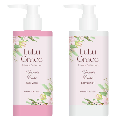 Lulu Grace Classic Rose Body Wash & Lotion Set 300ml Private Collection