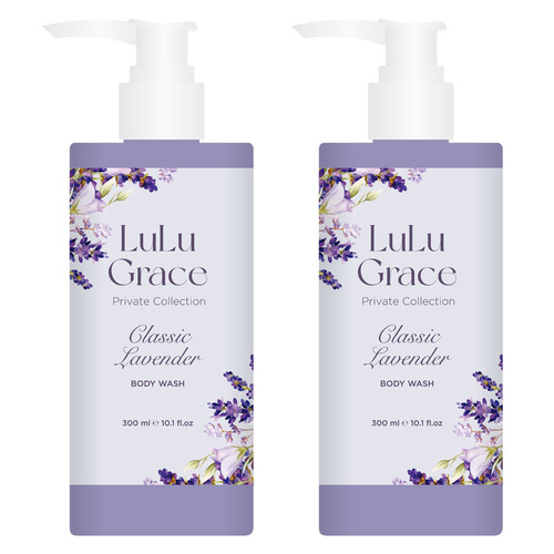 Lulu Grace Lavender Body Wash Private Collection 2 x 300ml