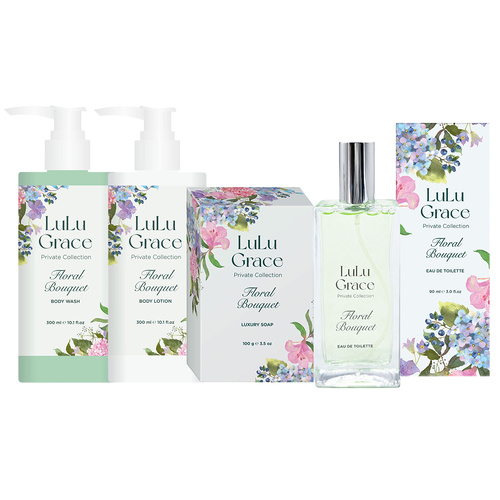 Lulu Grace Floral Bouquet Luxury Body Wash Lotion Soap & EDT Gift Set