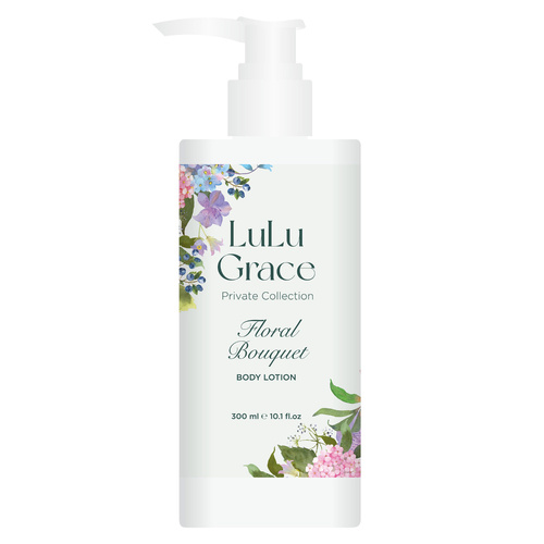 Lulu Grace Floral Bouquet Body Lotion 300ml Luxury Skincare Pump Bottle