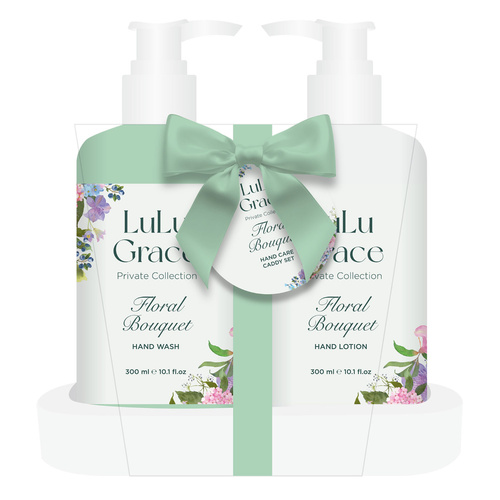 Lulu Grace Floral Bouquet Hand Wash & Lotion Gift Set with Caddy 2 x 300ml