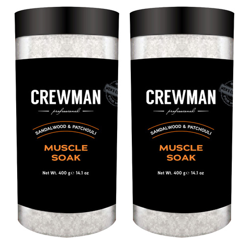 Crewman Muscle Soak Bath Salts for Men Sandalwood and Patchouli 2 x 400g