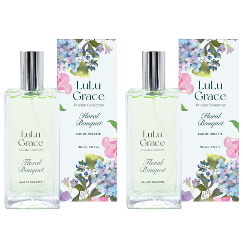 Lulu Grace Floral Bouquet Eau De Toilette 90ml x2 Fresh Floral EDT Spray