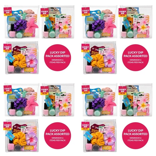 Lucky Dip Beauty Pack Assorted Minimum 6 Items - Random Selection Supplied Bundle of 4