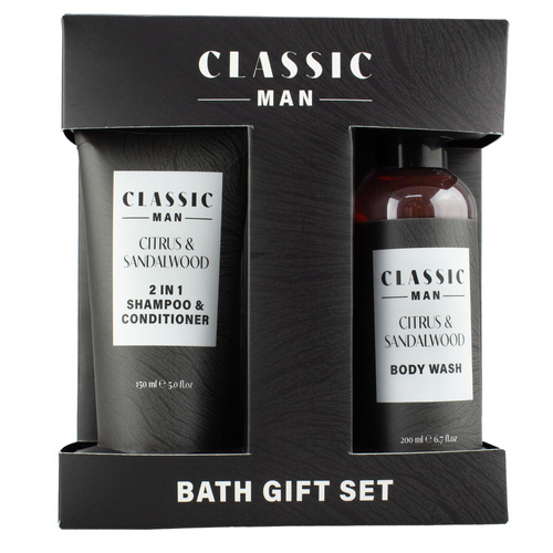 Classic Man Gift Set Citrus & Sandalwood Shampoo Conditioner Body Wash
