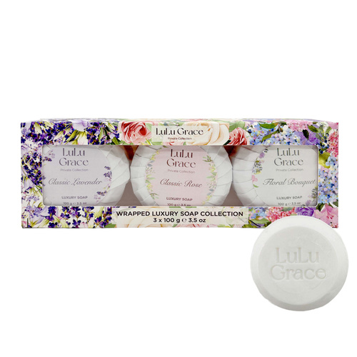Lulu Grace Round Soap Collection 3 Pack 100g Each