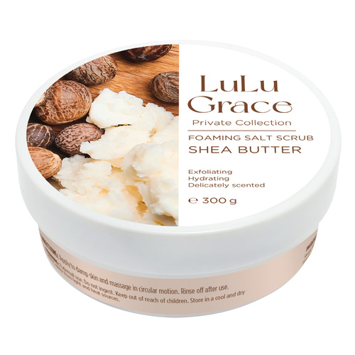 Lulu Grace Shea Butter Exfoliating Foaming Salt Body Scrub 300g