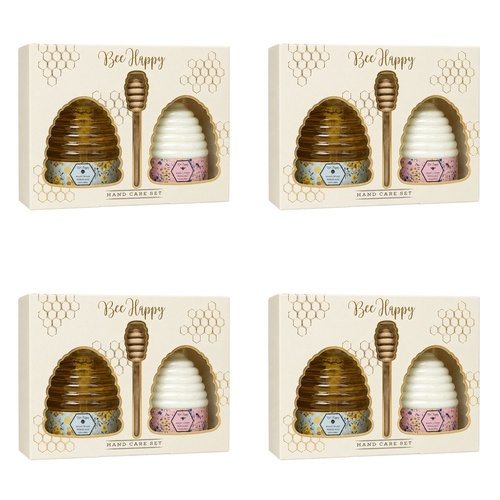 Lulu Grace Bee Happy Hand Wash & Hand Lotion 310mL Gift Set 3pc with Honey Dipper Bundle of 4