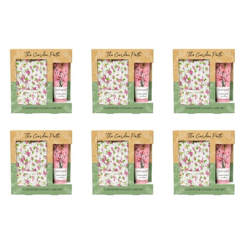 Lulu Grace The Garden Path Gardener's Hand Care Gift Set Gardening Gloves & Hand Cream 130mL Bundle of 6