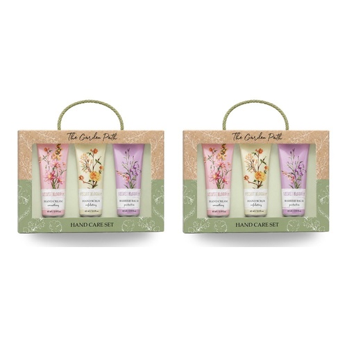Lulu Grace The Garden Path Hand Care Gift Set 3pc Hand Cream, Hand Scrub & Barrier Balm 60mL Bundle of 2