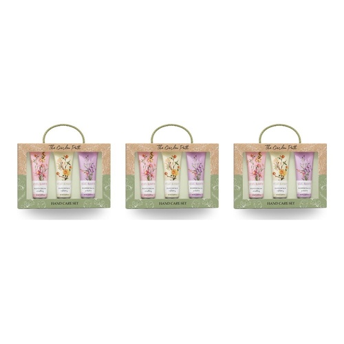 Lulu Grace The Garden Path Hand Care Gift Set 3pc Hand Cream, Hand Scrub & Barrier Balm 60mL Bundle of 3