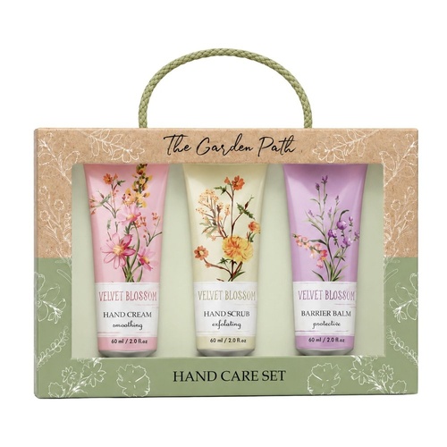 Lulu Grace The Garden Path Hand Care Gift Set 3pc Hand Cream, Hand Scrub & Barrier Balm 60mL